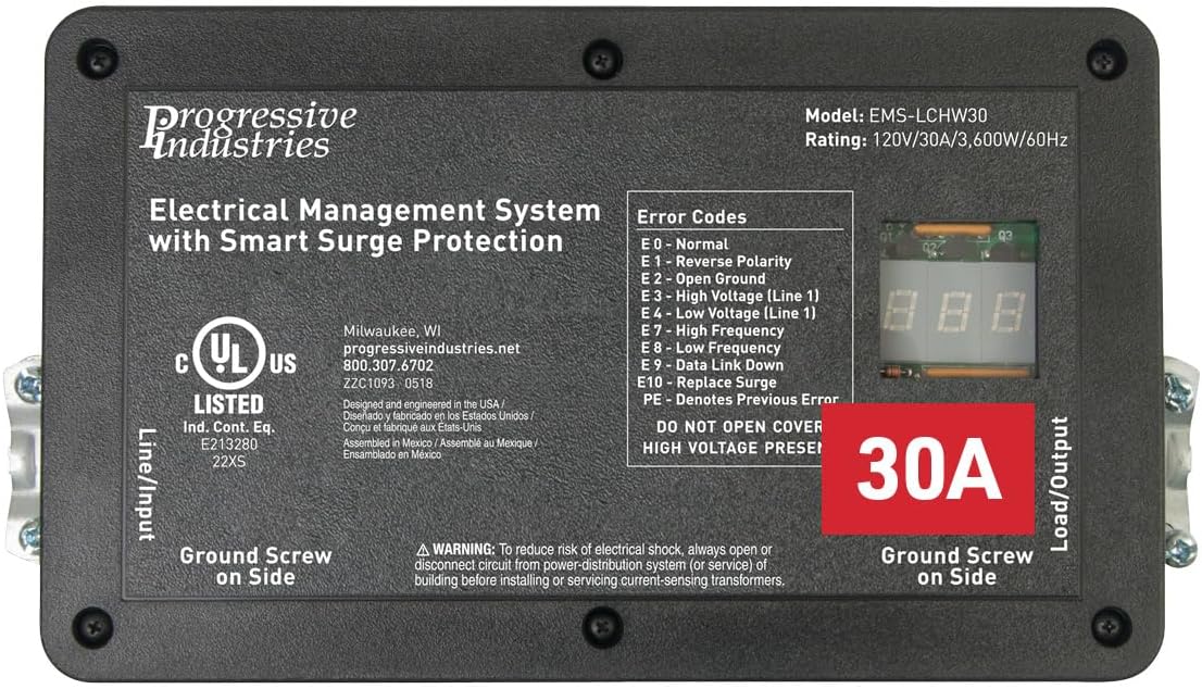 Progressive Industries EMS-PT30X Portable RV Surge Protector & EMS, 30 Amp