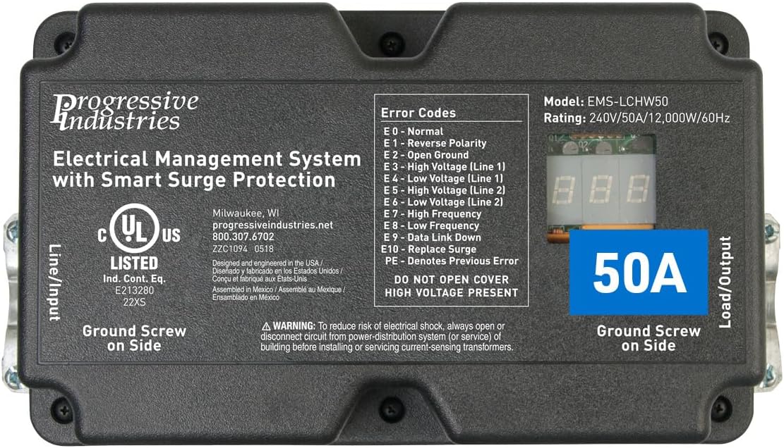 Progressive Industries EMS-PT30X Portable RV Surge Protector & EMS, 30 Amp
