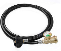 Propane Hose Extension 5 ft with Gauge & Leak Detector