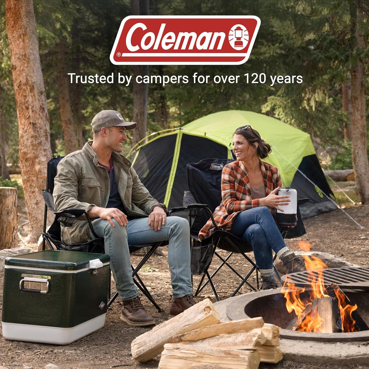 Camping chair with cooler