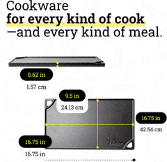 Lodge Reversible Cast Iron Grill/Griddle, 16.75" x 9.5"