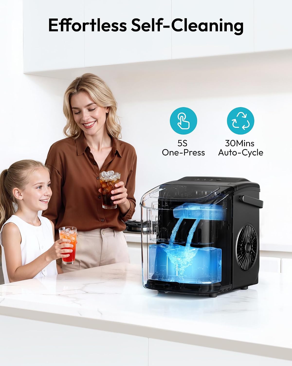 EUHOMY Countertop Ice Maker, 26 lb/Day