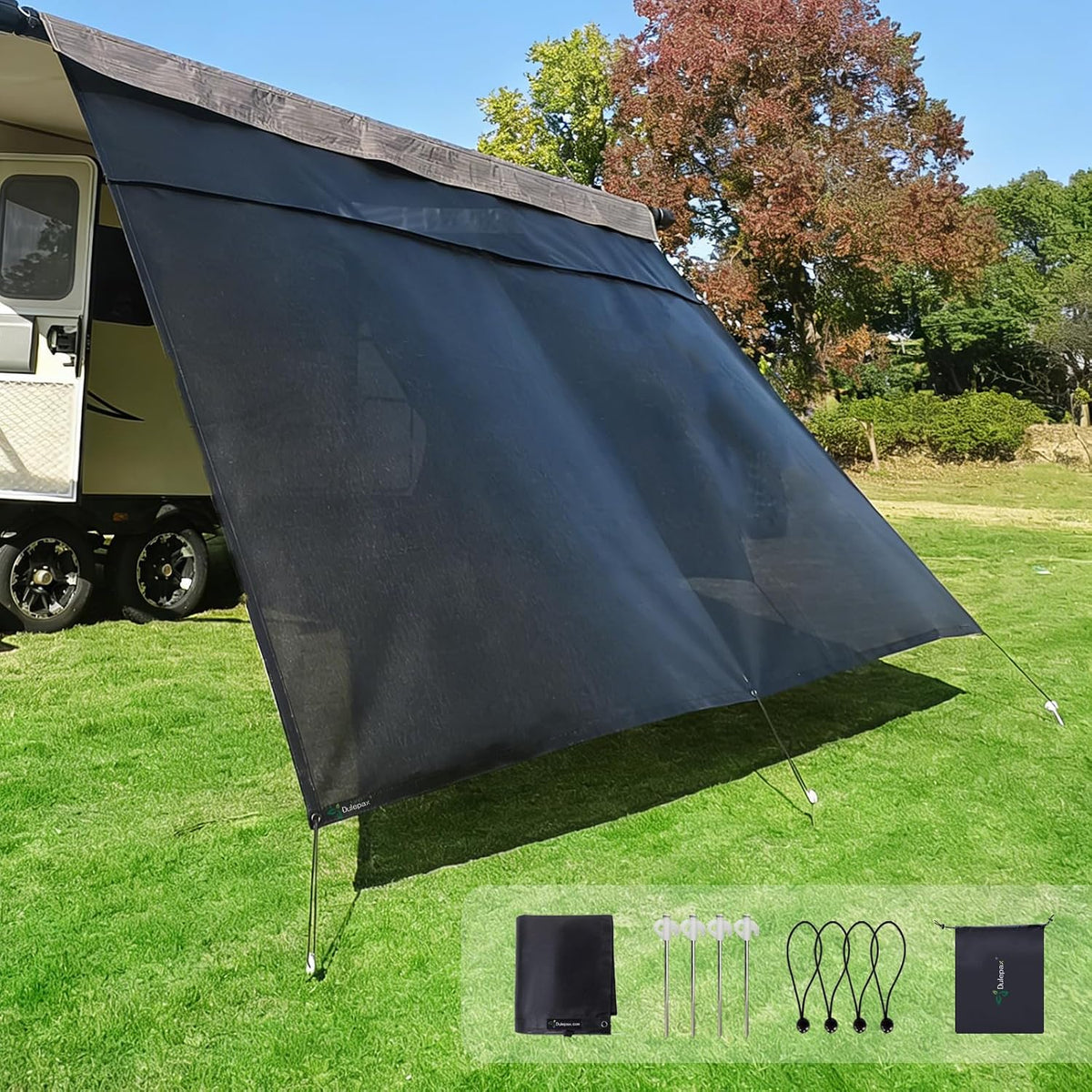 RV awning shade screen