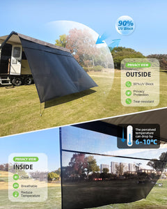 RV awning shade screen