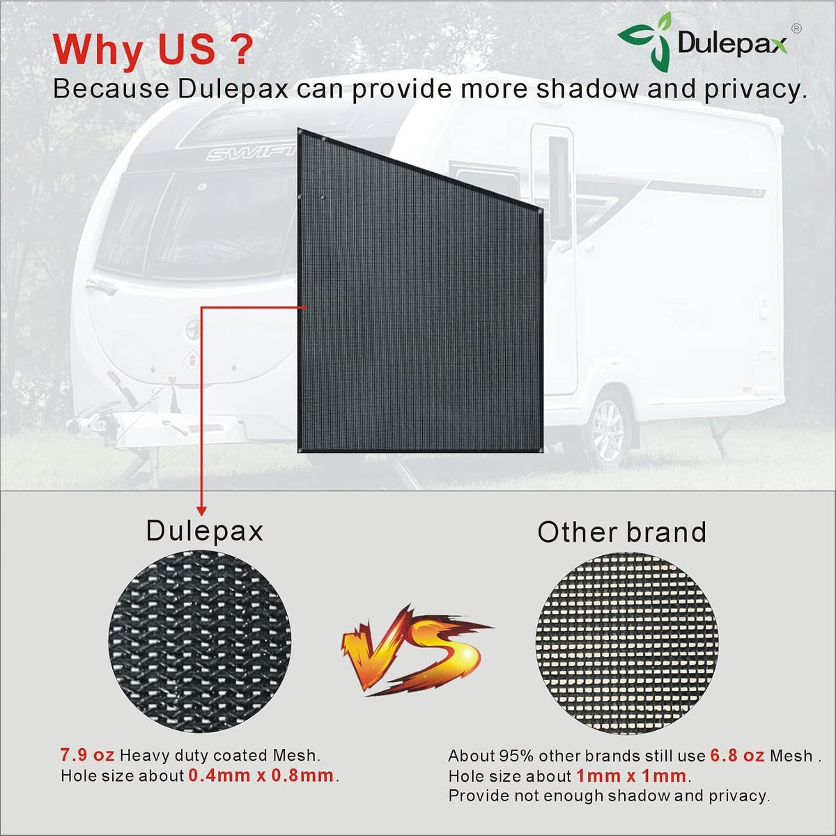 RV awning side shade