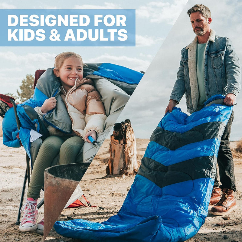 MalloMe Lightweight 3-Season Sleeping Bag, 50–77°F