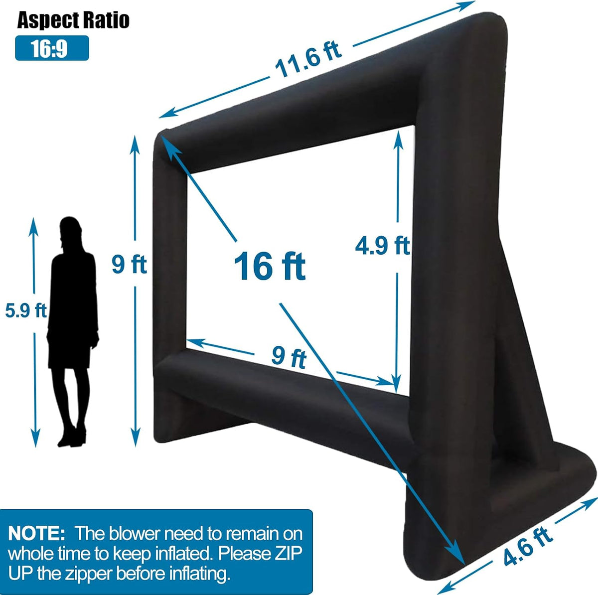 Inflatable movie screen