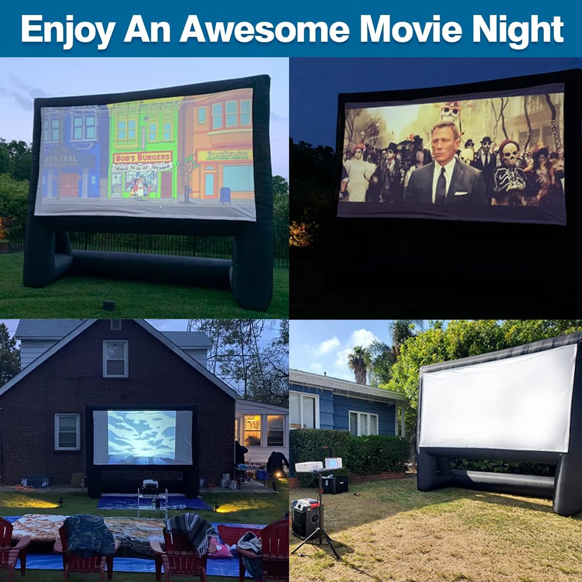 16 ft Inflatable Outdoor Movie Screen with Blower