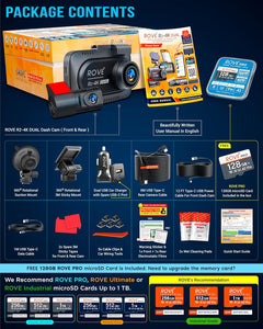 ROVE R2-4K Dual Dash Cam, Front & Rear