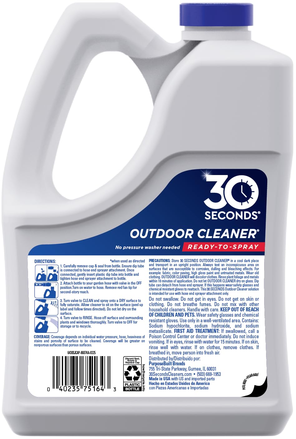 Outdoor cleaner with sprayer