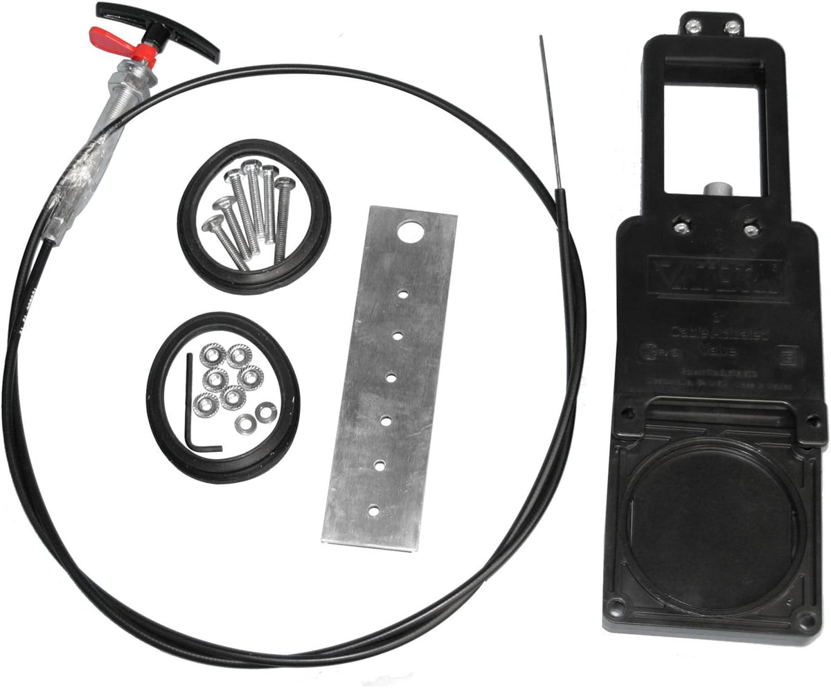 Waste valve with flexible cable