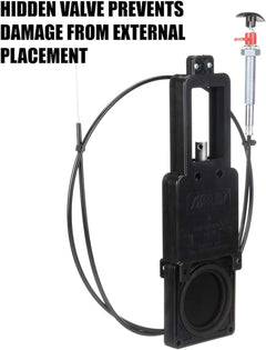 Waste valve with flexible cable
