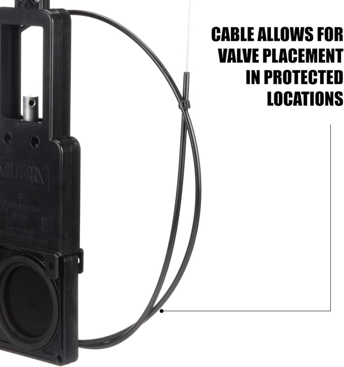 Valterra 3" Waste Valve with 72" Flexible Cable
