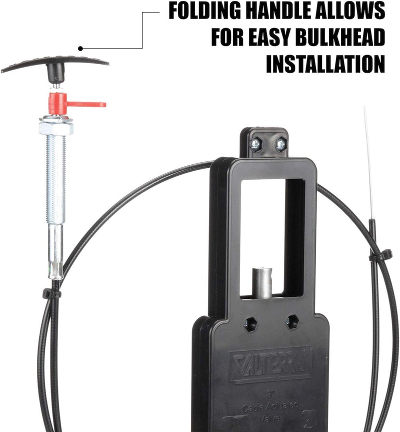 Valterra 3" Waste Valve with 72" Flexible Cable