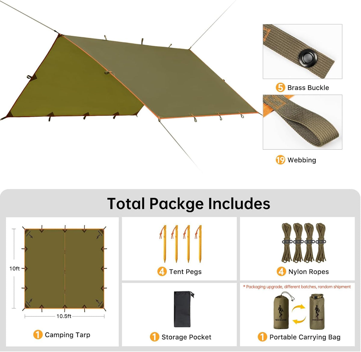 Waterproof camping tarp