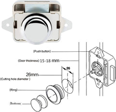 Push-button cabinet latches