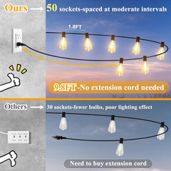 Outdoor bistro string lights