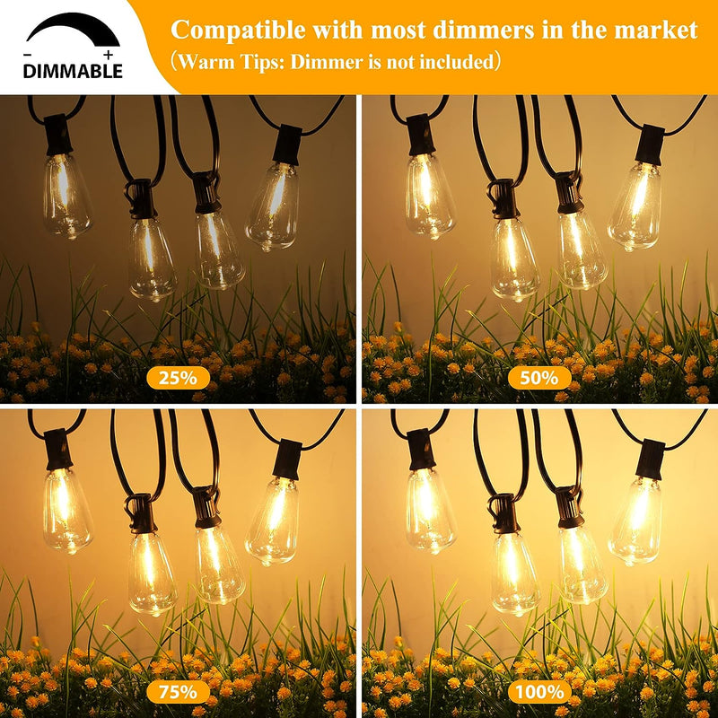 Outdoor bistro string lights