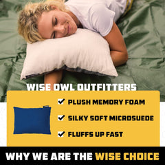 Memory foam camping pillow