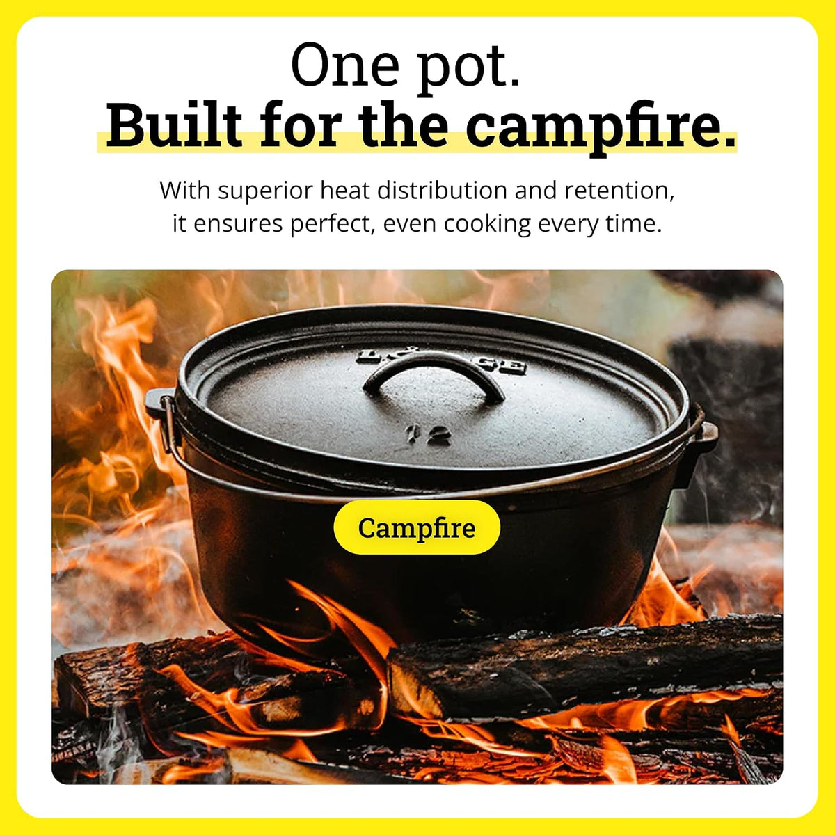Cast iron camp Dutch oven