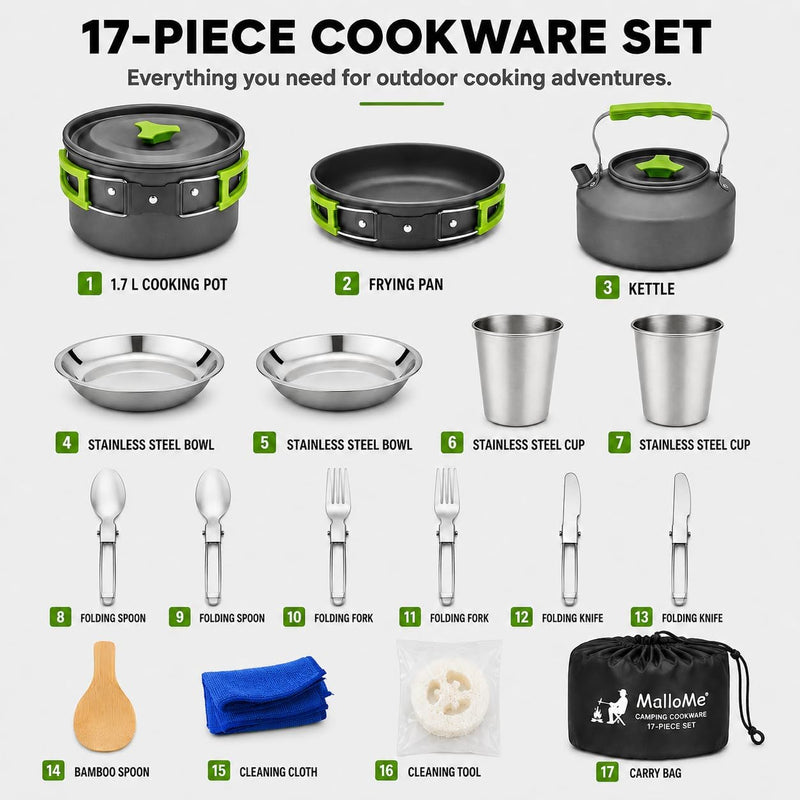 MalloMe Camping Cookware Mess Kit
