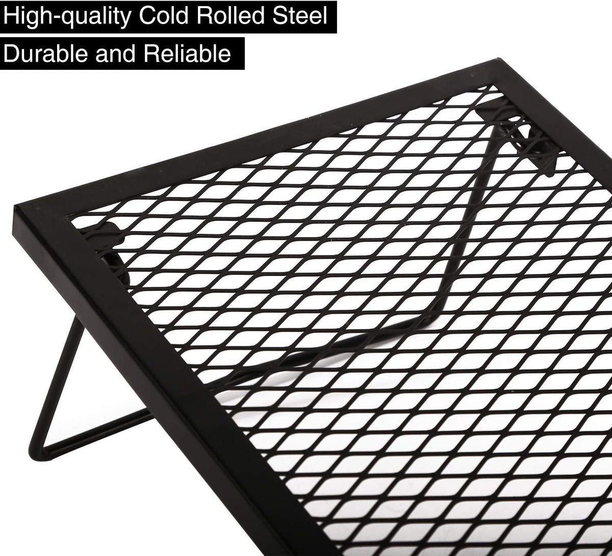 Folding campfire grill grate