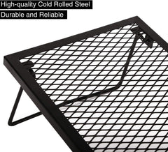 Folding campfire grill grate