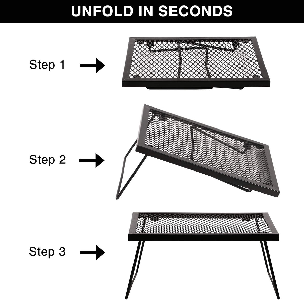REDCAMP Folding Campfire Grill Grate, 17" x 12"