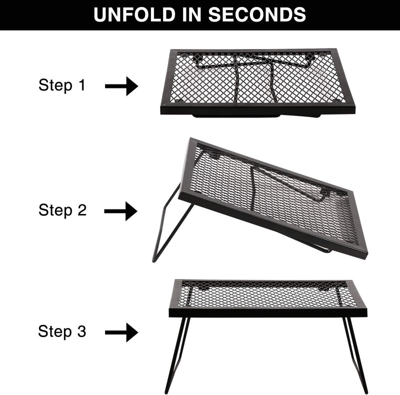 REDCAMP Folding Campfire Grill Grate, 17" x 12"