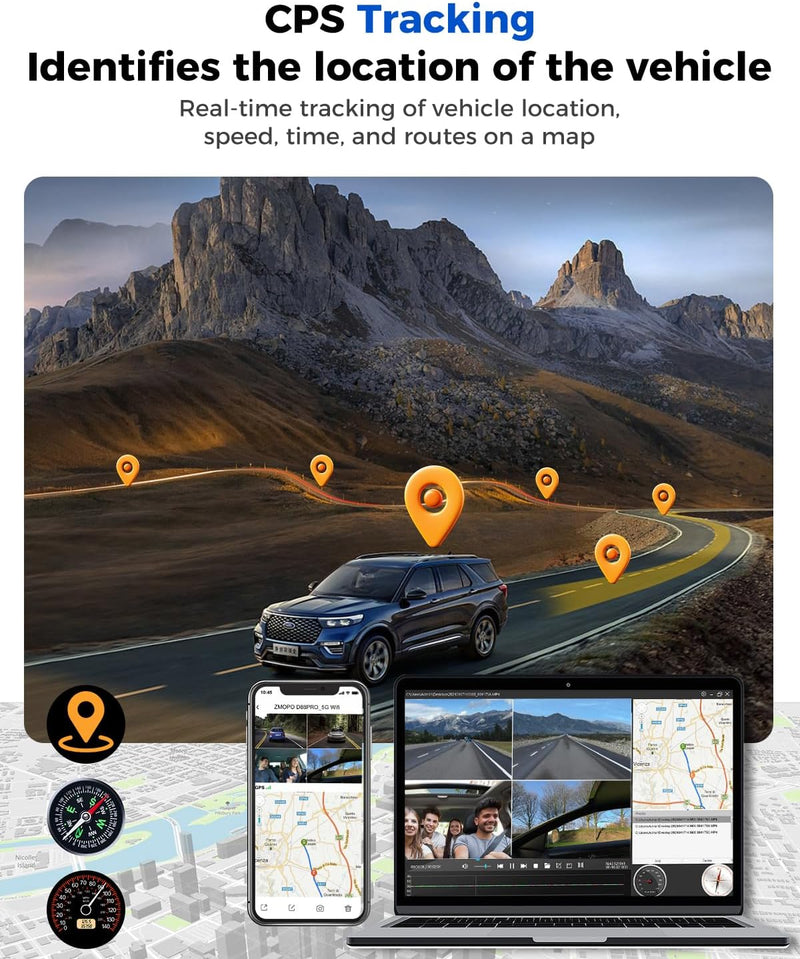 4-Channel 1080P Dash Cam, Front/Rear/Left/Right