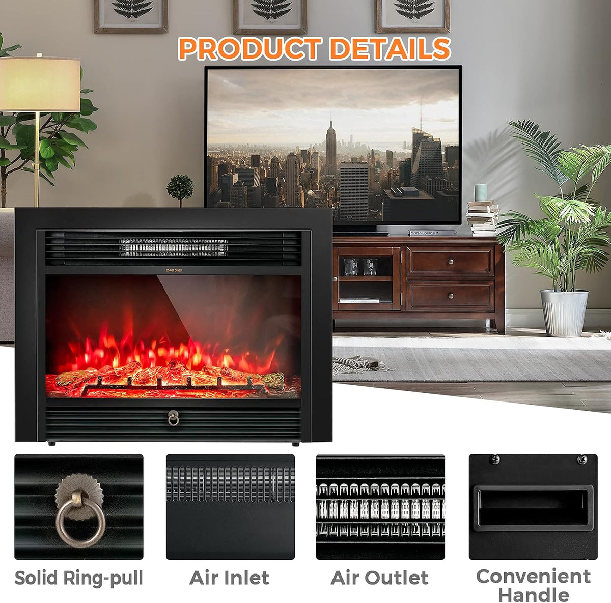 Giantex 28.5" Electric Fireplace Insert