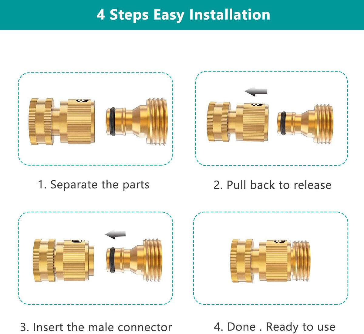 Brass hose quick connectors