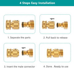 Brass hose quick connectors