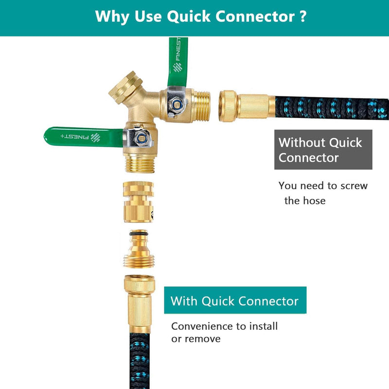Brass Garden Hose Quick Connectors, 3/4" GHT, 6 Sets