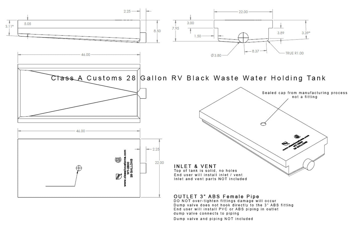 28 gallon RV waste tank
