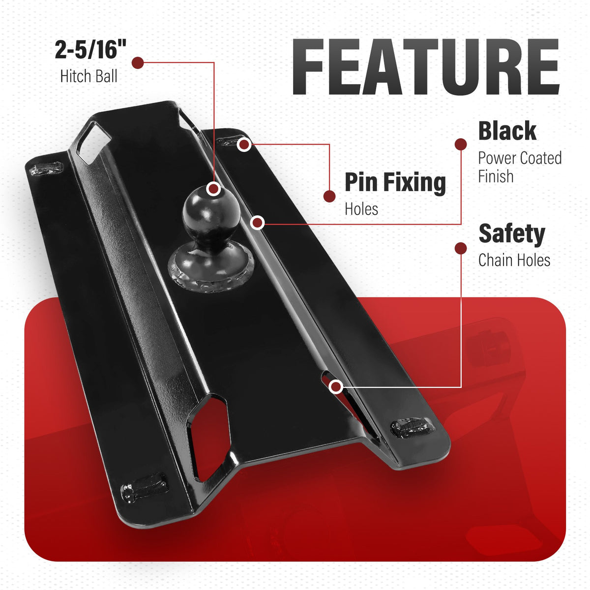 5th wheel gooseneck ball adapter plate