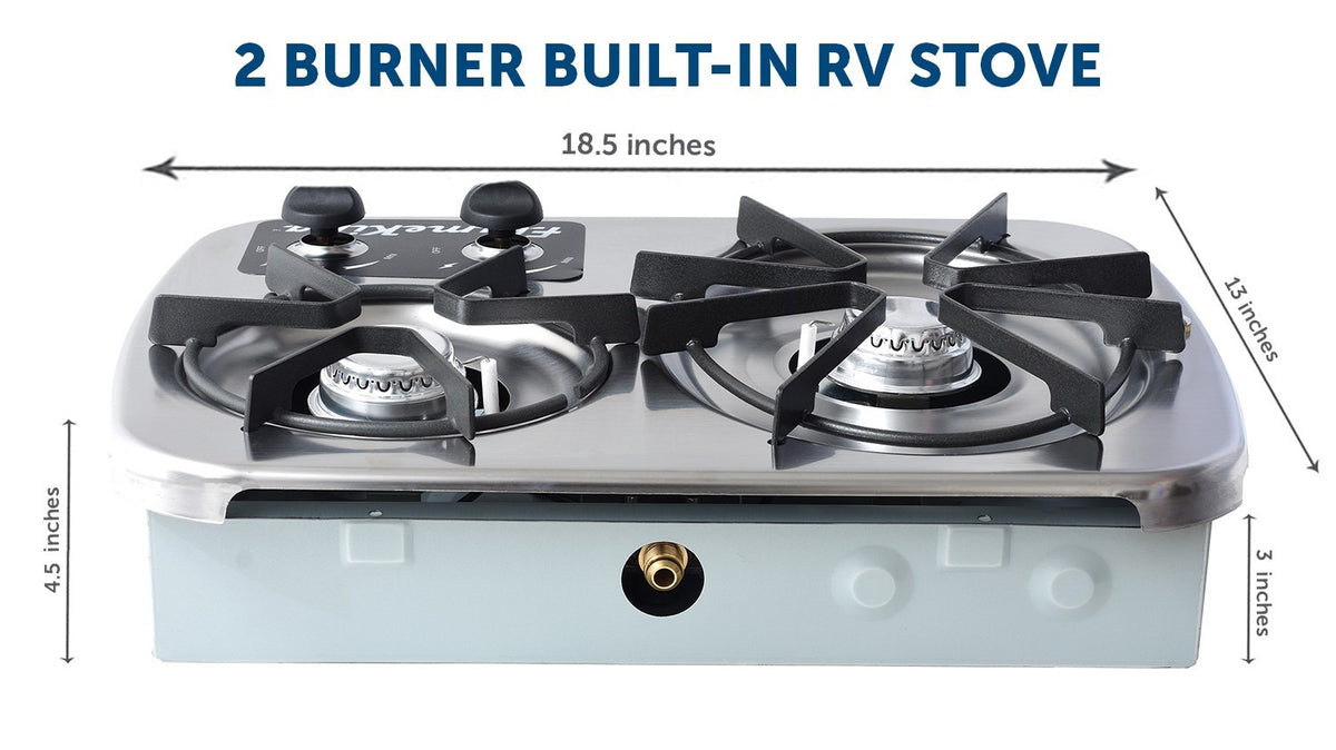 Flame King drop-in 2-burner RV cooktop