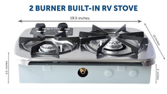 Flame King drop-in 2-burner RV cooktop