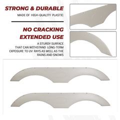 Tandem trailer fender skirts, white