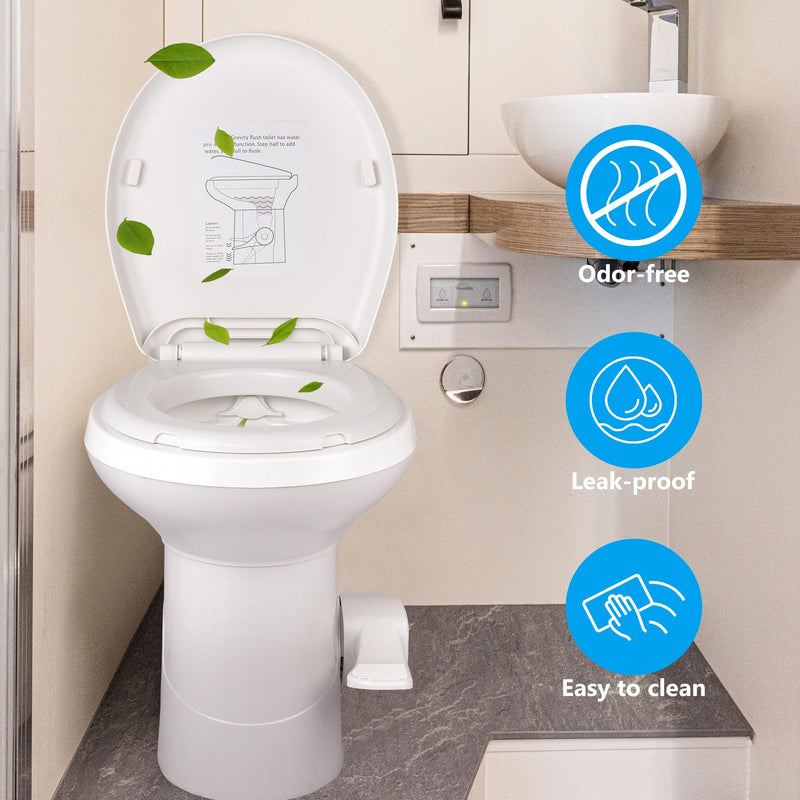 20 inch RV gravity flush toilet
