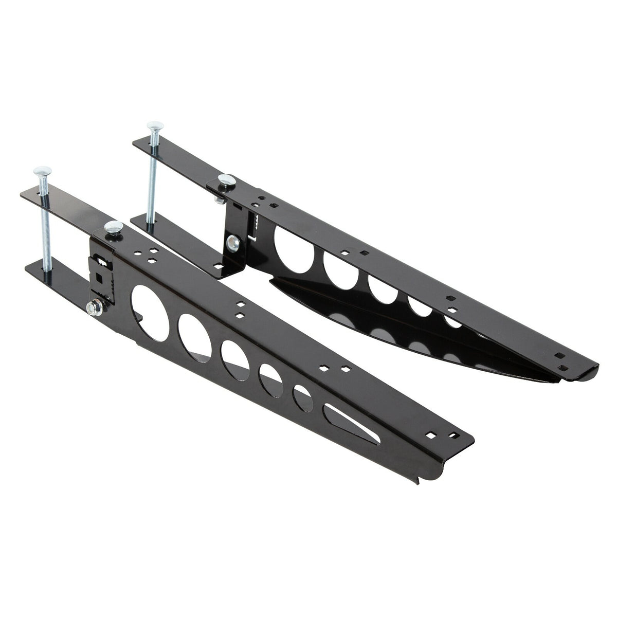 RV bumper cargo box support arms