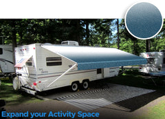 SunWave RV awning replacement fabric, Ocean Blue Fade