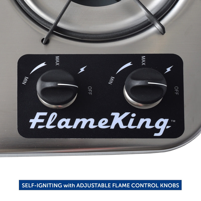 Flame King drop-in 2-burner RV cooktop