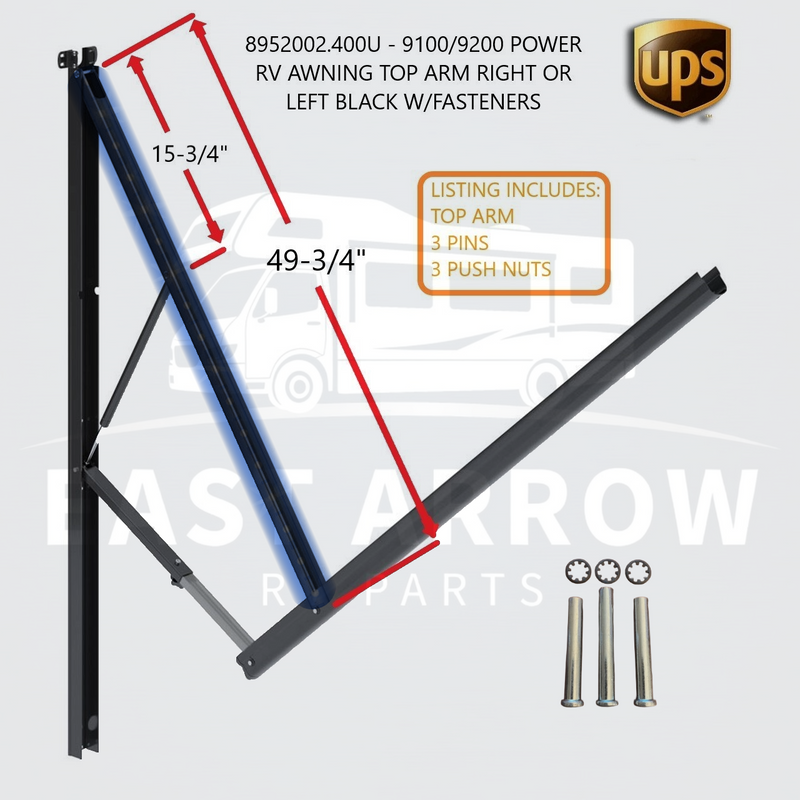 Power awning top arm for Dometic 9100/9200