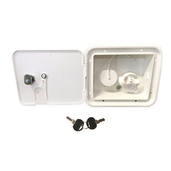 Valterra lockable gravity and city water fill hatch, white