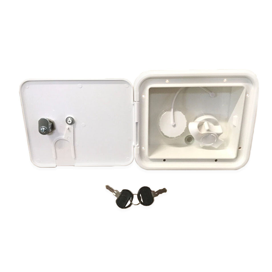 Valterra lockable gravity and city water fill hatch, white
