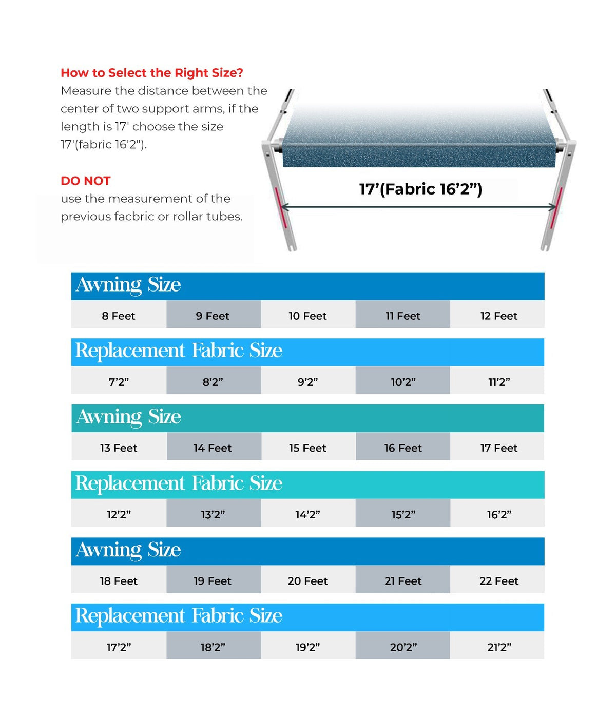 SunWave RV awning replacement fabric, Ocean Blue Fade