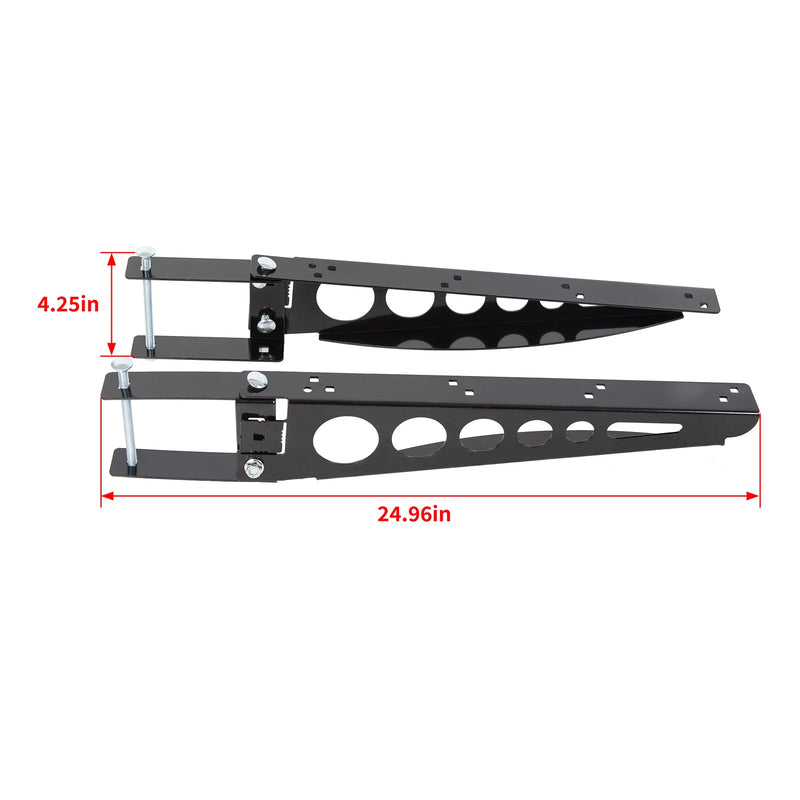 RV bumper cargo box support arms