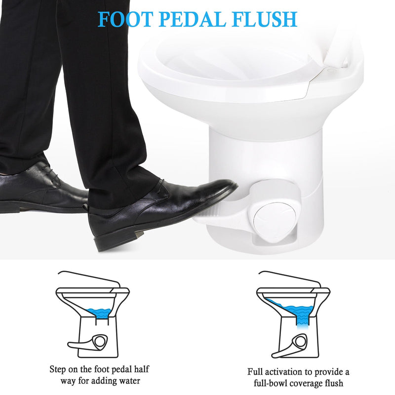 20 inch RV gravity flush toilet