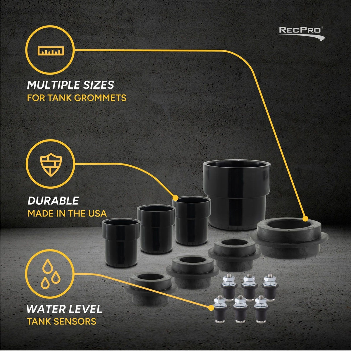 RecPro holding tank installation fittings kit